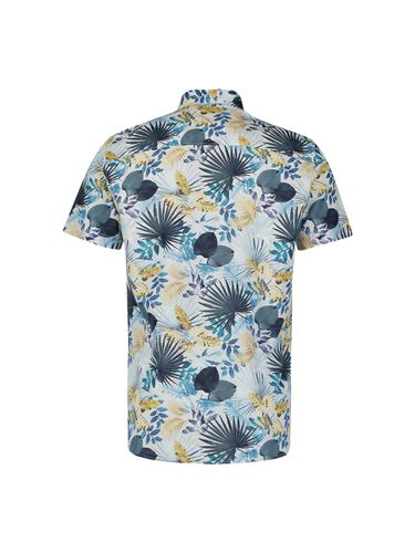 NO EXCESS Shirt Short Sleeve Allover printed With Linen