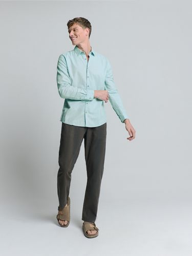 NO EXCESS Shirt Solid With Linen