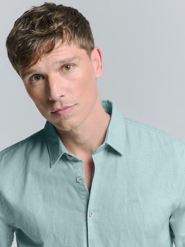 NO EXCESS Shirt Solid With Linen