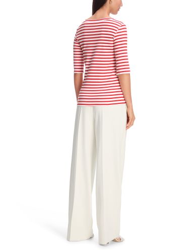 MARC CAIN Ringel-T-Shirt aus Baumwoll-Ripp