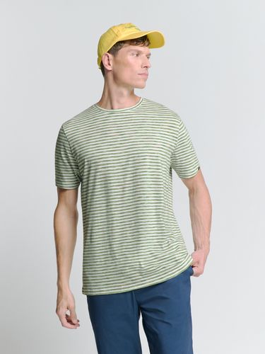 NO EXCESS T-Shirt Crewneck Multi Coloured Melange Stripes L
