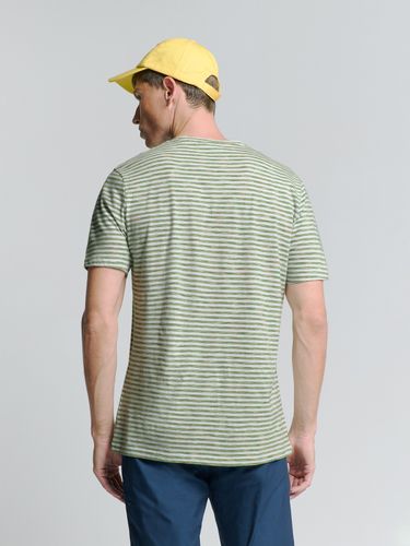 NO EXCESS T-Shirt Crewneck Multi Coloured Melange Stripes
