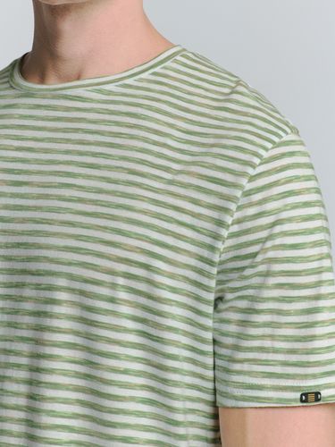 NO EXCESS T-Shirt Crewneck Multi Coloured Melange Stripes