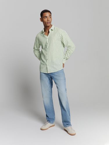 NO EXCESS Shirt Verical Big stripes With Linen