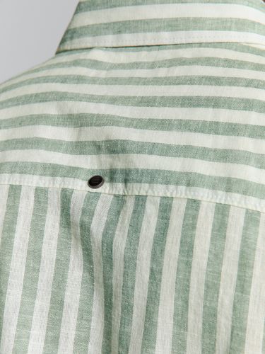 NO EXCESS Shirt Verical Big stripes With Linen