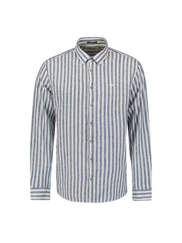 NO EXCESS Shirt Verical Big stripes With Linen