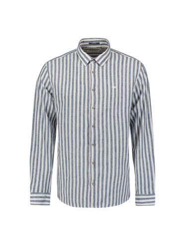 NO EXCESS Shirt Verical Big stripes With Linen