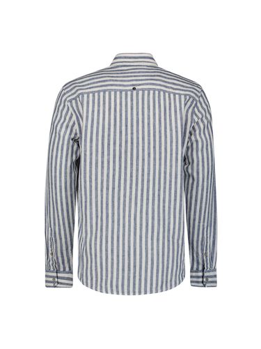 NO EXCESS Shirt Verical Big stripes With Linen