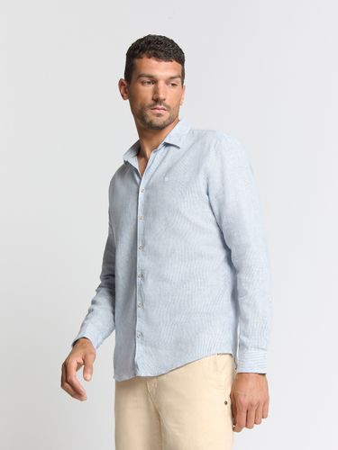 Shirt Verical small stripes With Linen
