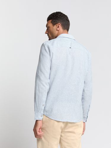 Shirt Verical small stripes With Linen