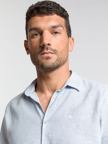 Shirt Verical small stripes With Linen