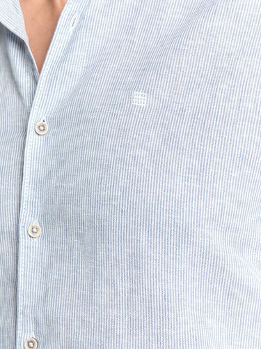 Shirt Verical small stripes With Linen