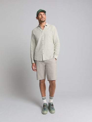 NO EXCESS Shirt Vertical small stripes With Linen