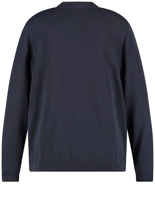 SAMOON Cardigan aus Baumwoll-Leinen-Mix