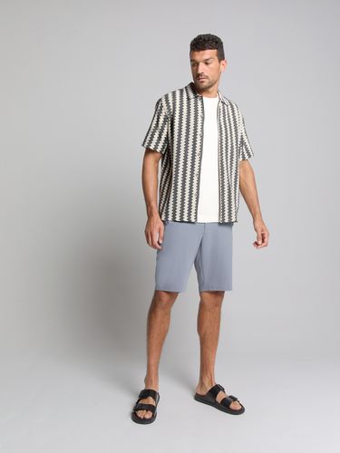NO EXCESS Shirt Short Sleeve Zig Zag Jacquard