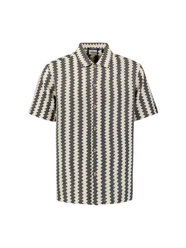 NO EXCESS Shirt Short Sleeve Zig Zag Jacquard