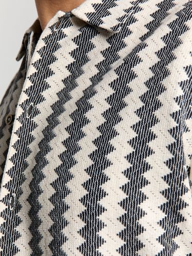 NO EXCESS Shirt Short Sleeve Zig Zag Jacquard