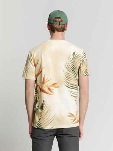 NO EXCESS T-Shirt Crewneck Allover Printed Slub Garment Dyed