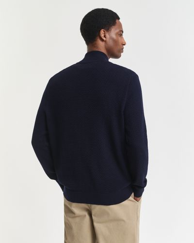 GANT Struktur Strickjacke aus Baumwolle und Merinowolle
