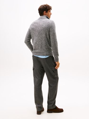 TOMMY HILFIGER DC MOULINE BUTTON MOCK SWEATER