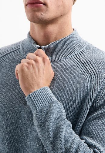 NO EXCESS Pullover Half Zip 2 Colored Chenille