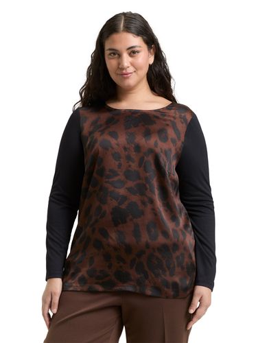 TOM TAILOR Plus Size - Loose Fit Langarmshirt mit Leo-Print