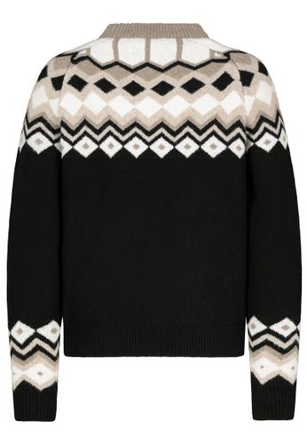 eight to nine Damen, Strick, black-slate grey-light sand-offwhit