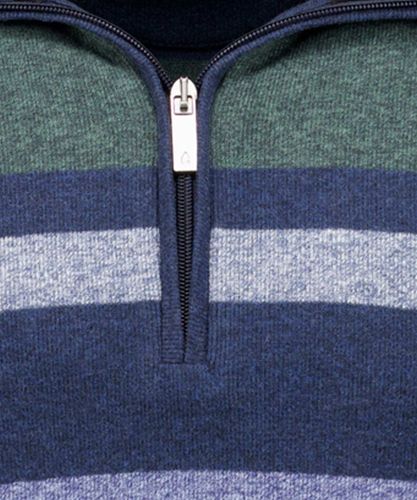 RAGMAN Sweatshirt mit Troyer-Kragen, gestreift