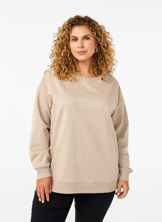 ZIZZI Sweatshirt mit Rundhalsausschnitt