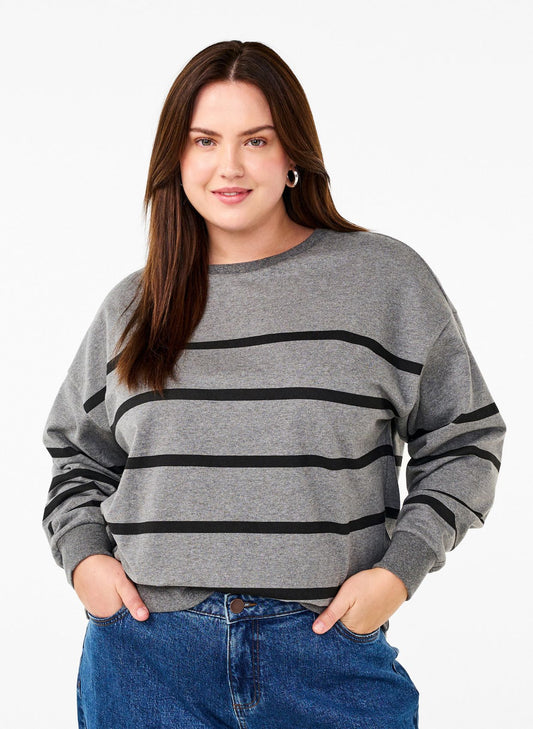 ZIZZI Sweatshirt mit Rundhalsausschnitt