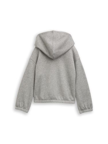 Cropped Hoodie Sweatjacke in Glitzer-Optik
