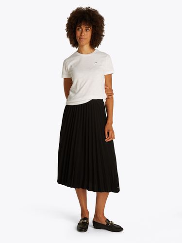 TOMMY HILFIGER FLUID PLEATED PULL ON MIDI SKIRT