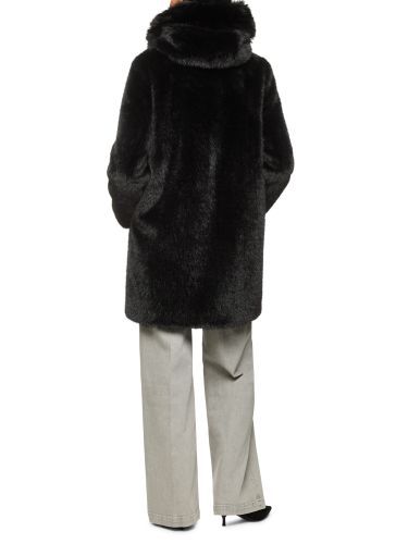 MARC CAIN Mantel aus Fake Fur mit Kapuze