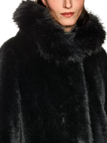 MARC CAIN Mantel aus Fake Fur mit Kapuze