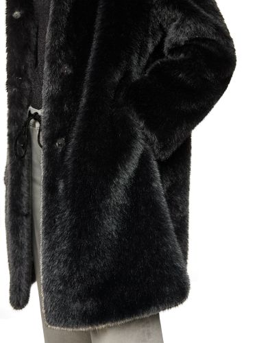 MARC CAIN Mantel aus Fake Fur mit Kapuze