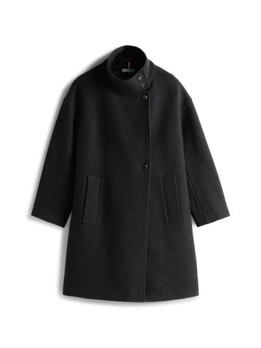 TOMMY HILFIGER WOOL TEXTURE REG FUNNEL NK COAT