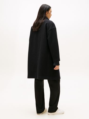 TOMMY HILFIGER WOOL TEXTURE REG FUNNEL NK COAT
