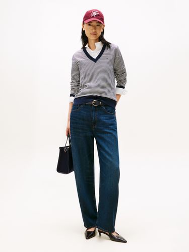 TOMMY HILFIGER CO JERSEY FINE GG V-NK LS SWT