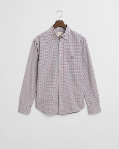 GANT Regular Fit Classic Popeline Hemd mit Mikro-Karomuster