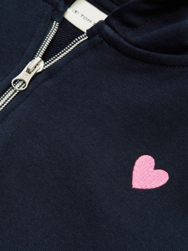 TOM TAILOR Cropped Hoodie Sweatjacke mit Stickerei