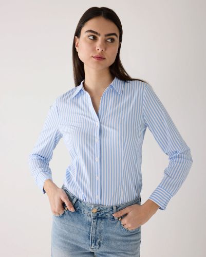 MORE & MORE Gestreifte Hemdbluse