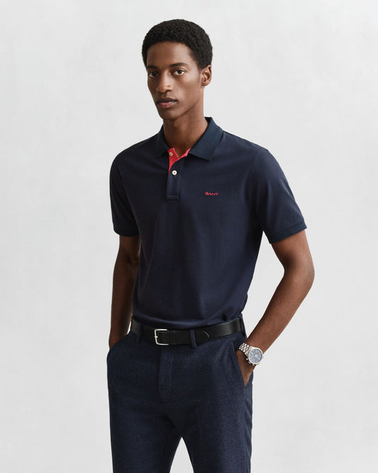 GANT Kontrast Piqué Poloshirt im Regular Fit XL