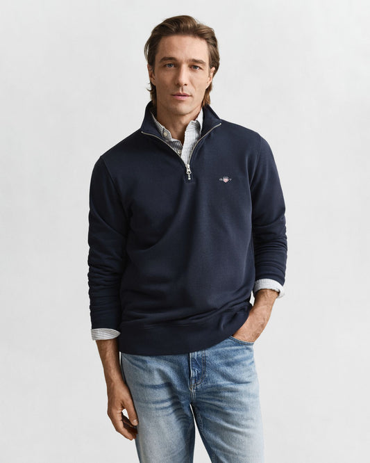 GANT Shield Sweatshirt mit halblangem Reißverschluss