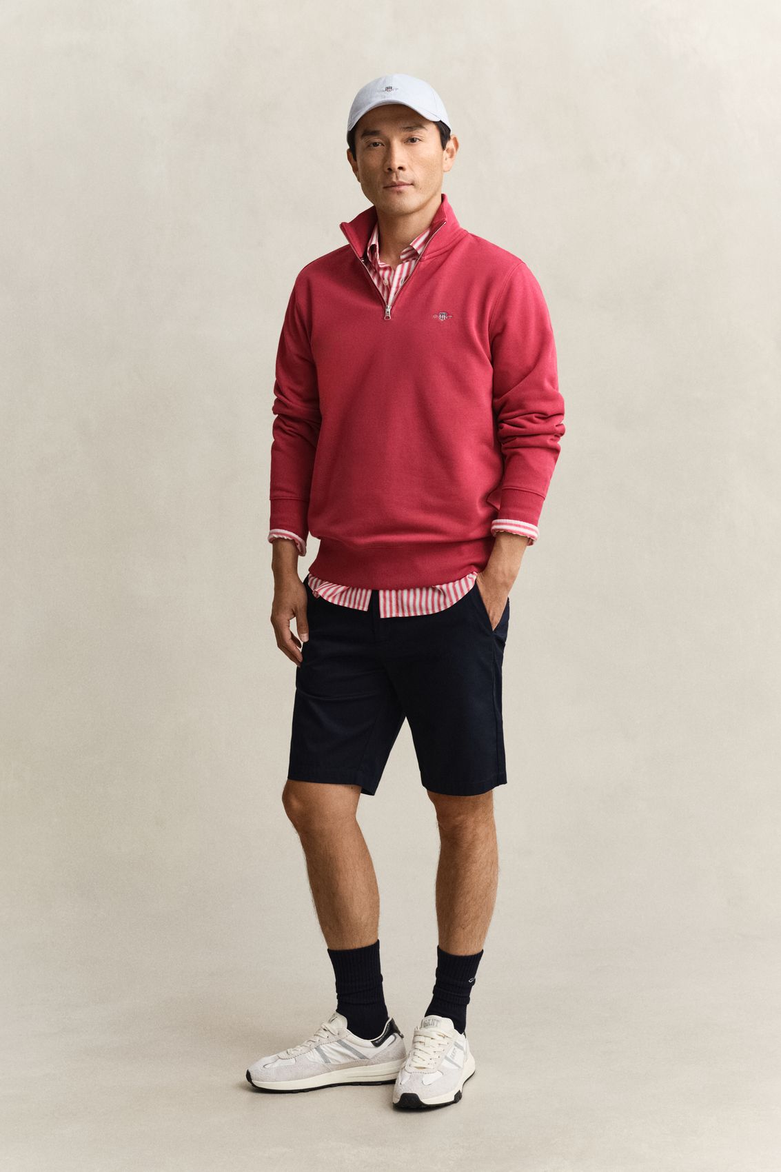 GANT Shield Sweatshirt mit halblangem Reißverschluss