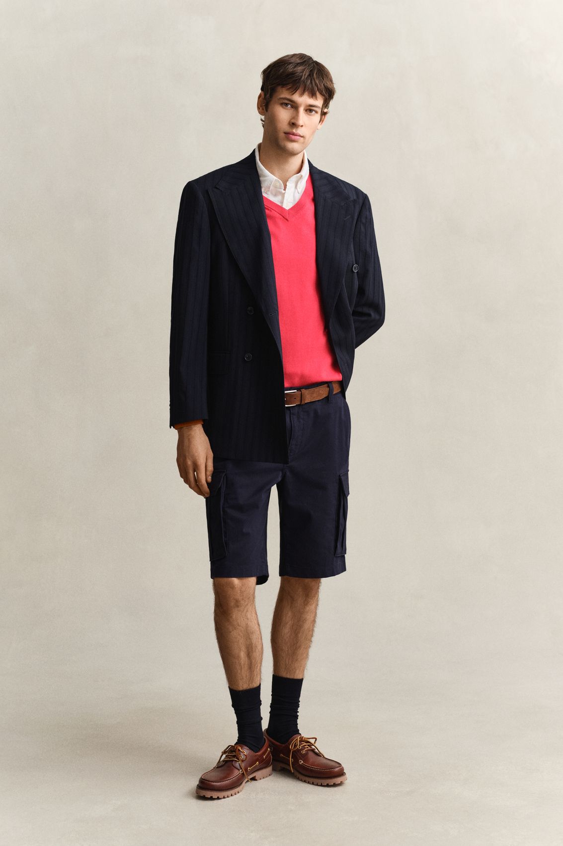 GANT Klassischer V-Neck Pullover aus Baumwolle
