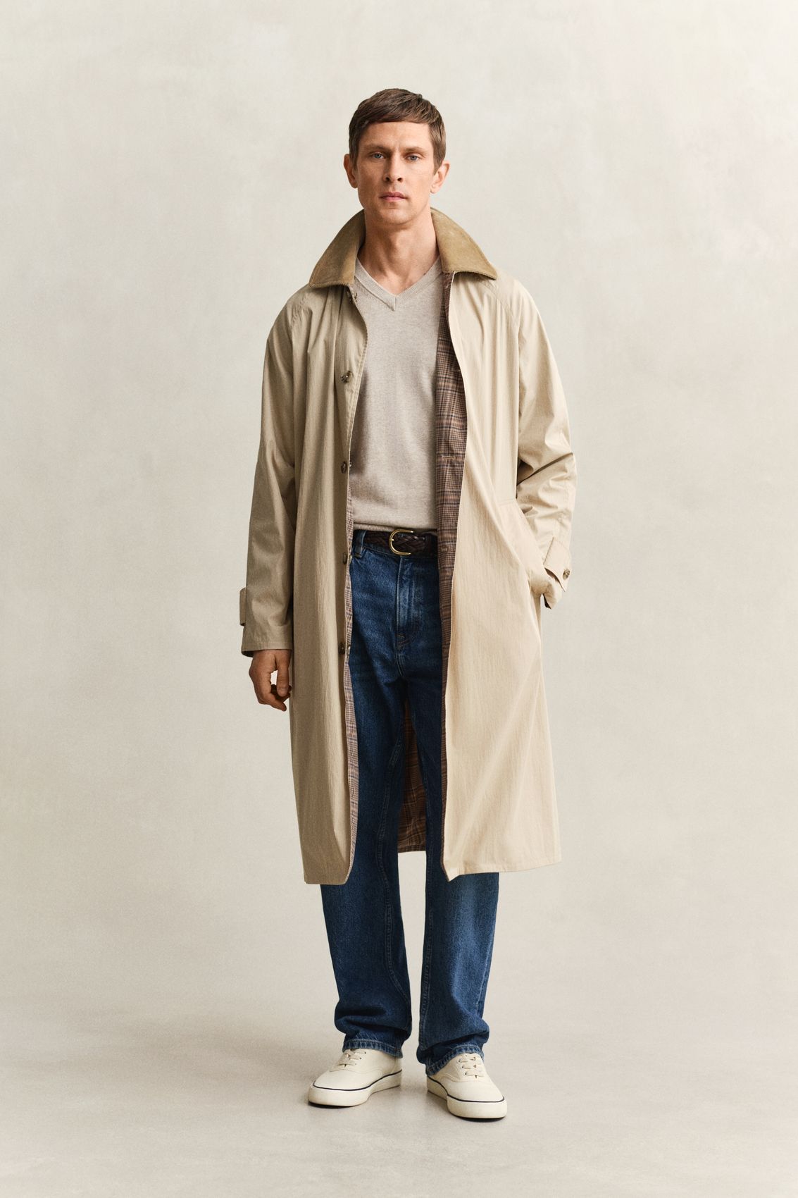 GANT Klassischer V-Neck Pullover aus Baumwolle