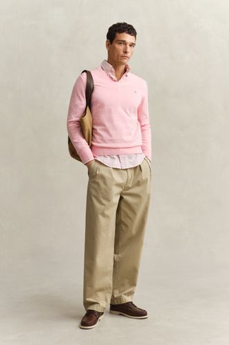 GANT Klassischer V-Neck Pullover aus Baumwolle