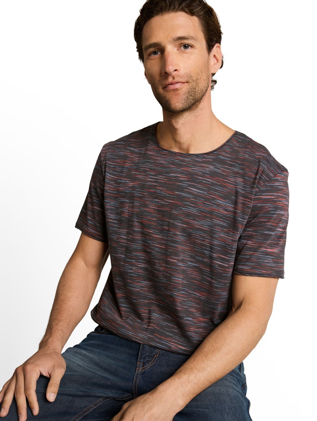 TOM TAILOR T-Shirt in Melange-Optik