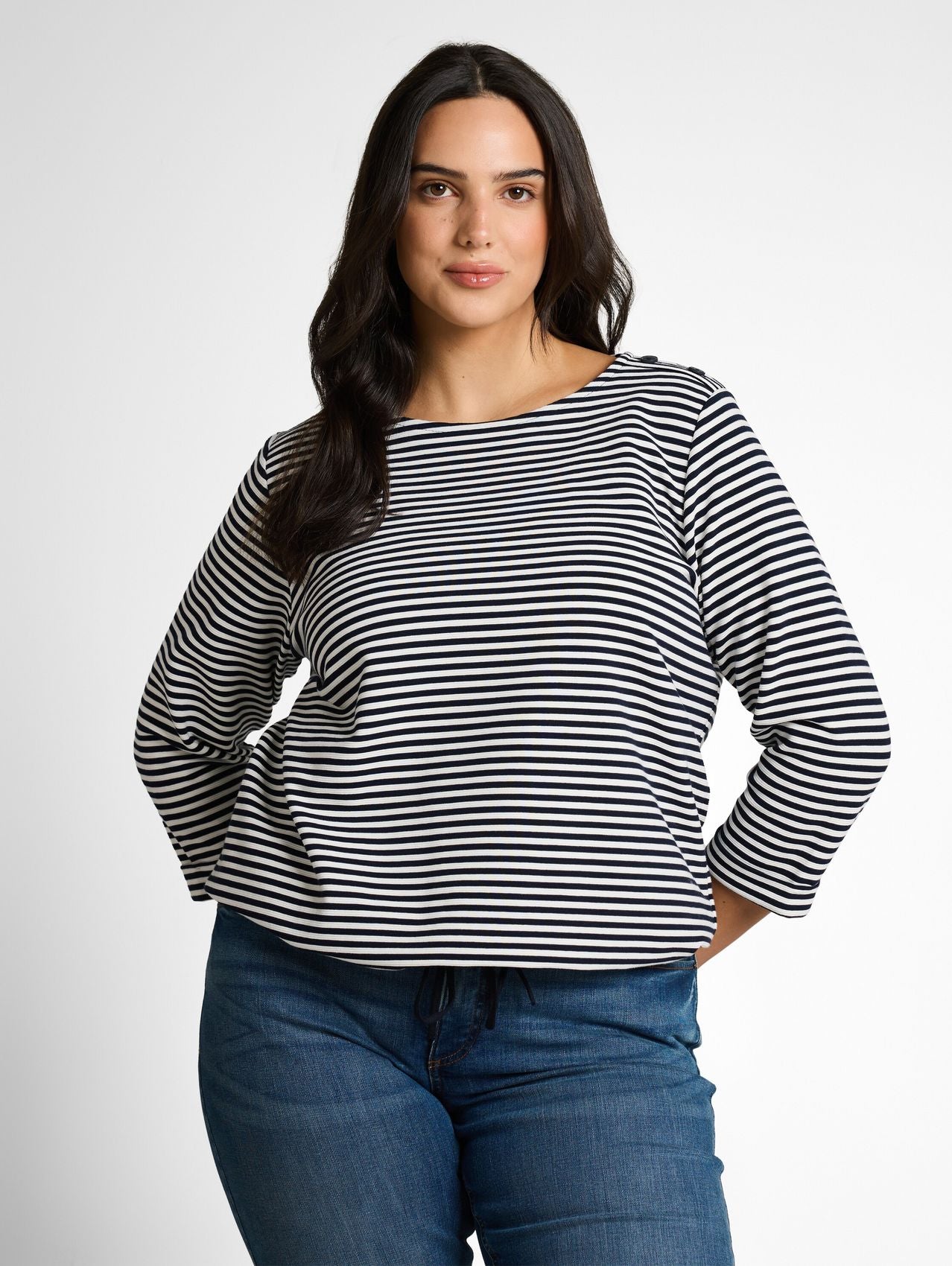 TOM TAILOR Plus Size - Langarmshirt mit Knopf-Details