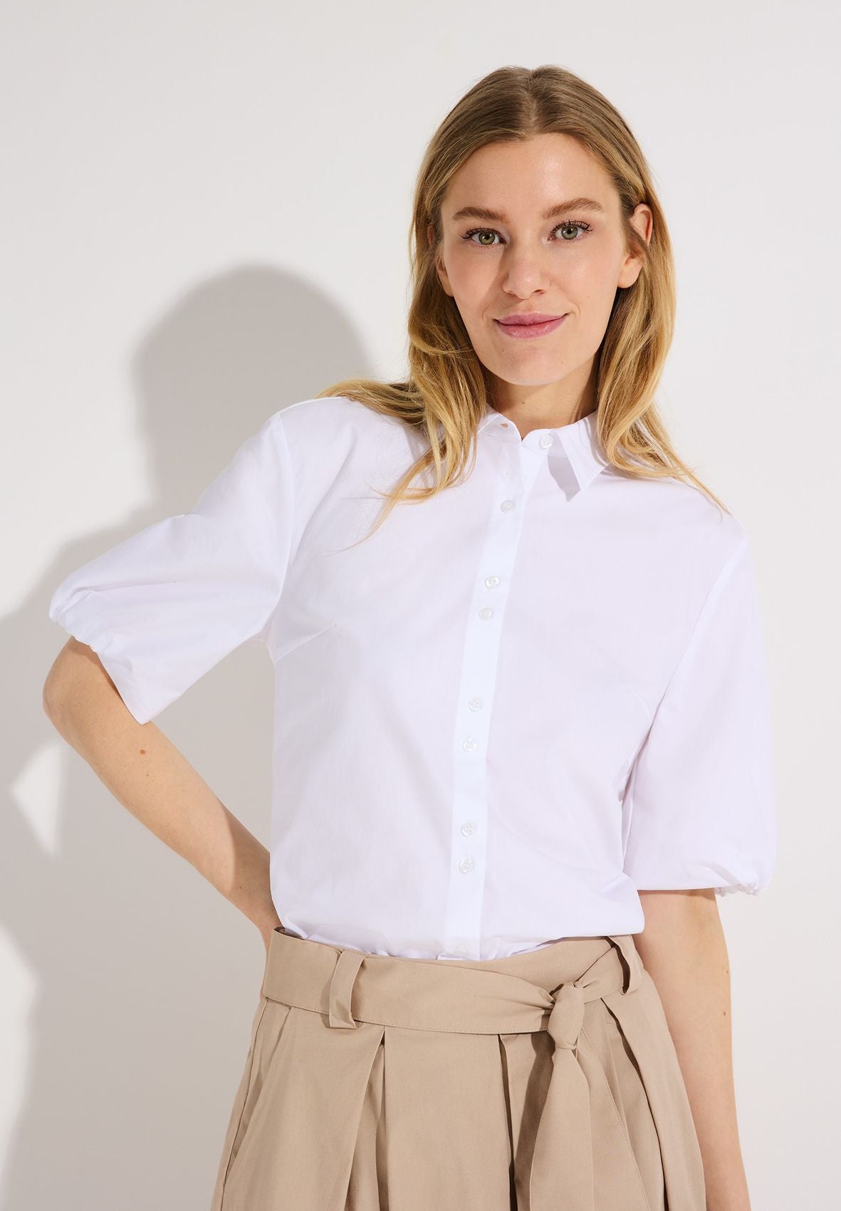 MORE & MORE Bluse mit plissierten Ärmeln